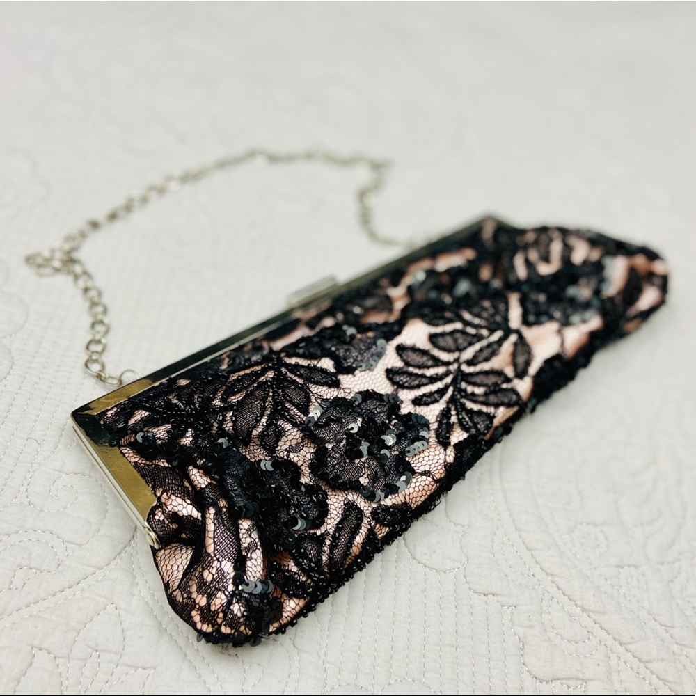 Arden B lace clutch with straps